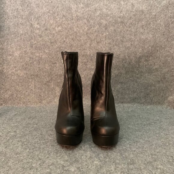 Topshop Women's Leather Side Zip Booties Platform Ankle Boots - Picture 3 of 15